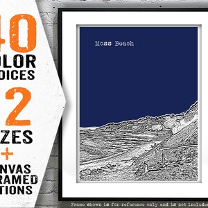 Moss Beach California Skyline Art Print Poster CA Item T4718