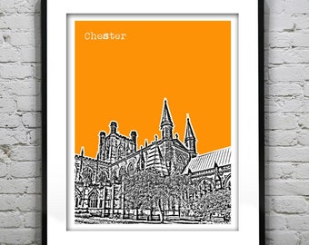 Chester Poster Art Print Skyline Cheshire England UK