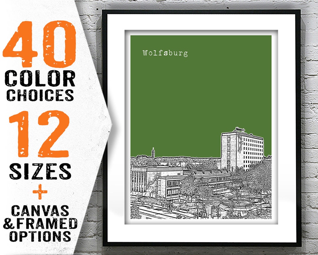 Wolfsburg Poster Skyline Art Print Germany Item T2881 - Etsy