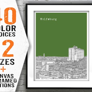 Wolfsburg Poster Skyline Art Print Germany Item T2881