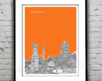 Scranton Skyline Poster Art Print Pennsylvania PA Skyline Item T2870