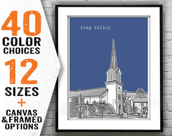 Long Valley New York Skyline Art Print Poster NY  Item T2397