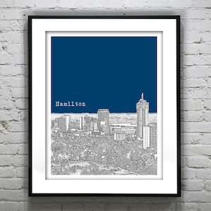 Hamilton Ontario Skyline Poster Art Print Canada Art Print Item T4891