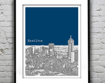 Hamilton Ontario Skyline Poster Art Print Canada Art Print Item T4891