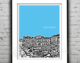 Sorrento Italy Poster Art Print Skyline  Europe