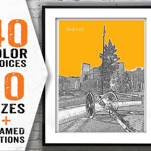 Denver Colorado Poster Art Print Skyline Item T2122