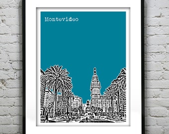 Montevideo Uruguay Poster Print Skyline South America