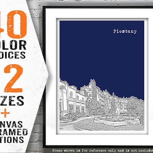 Piestany Slovakia Poster Art  Skyline Print Europe Item T5077