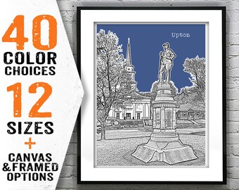 Upton Skyline Poster Art Print Massachussetts MA Item T2189