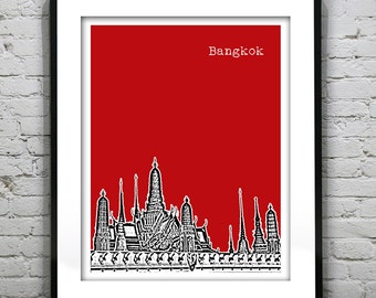 Bangkok Thailand Skyline Poster Art Print Item T4309