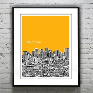 Edmonton Alberta Poster Print City Skyline Canada Art Print Version 2