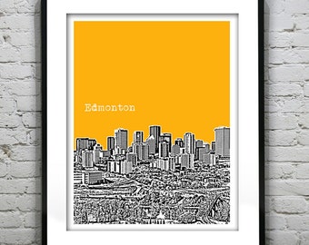 Edmonton Alberta Poster Print City Skyline Canada Art Print Version 2