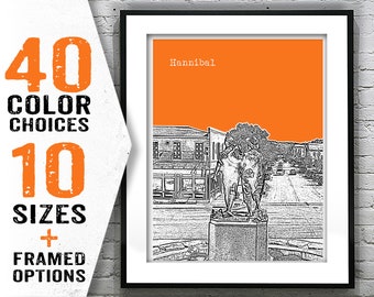 Hannibal Missouri Poster Skyline Art Print Item T2051