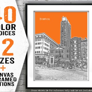 Boston Poster Art Print Skyline Massachusetts MA Item T4678