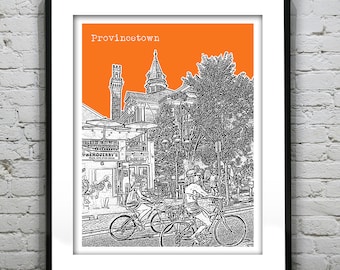 Provincetown Cape Cod Skyline Poster Art Print Massachusetts MA Item T4266