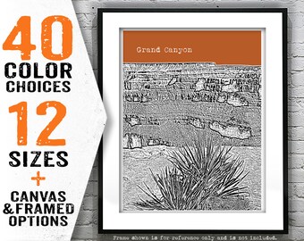 Grand Canyon South Rim Skyline Poster Art Print Arizona Item T4805