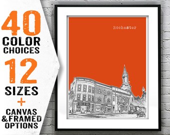 Rochester New Hampshire Skyline Poster Art Print NH Item T2432