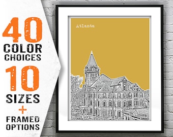 Atlanta Poster Georgia Skyline Art Print Poster GA Item T1231