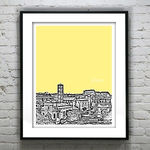 Rome Italy Skyline Poster Art Print Version 1