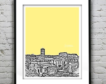Rome Italy Skyline Poster Art Print Version 1