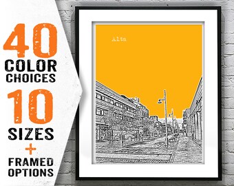 Alta Norway City Skyline Poster Art Print T2135