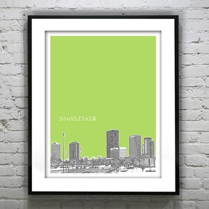 Southfield Michigan Skyline Poster Art City Print MI Item S5005