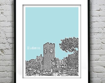 Hudson Ohio Poster Print Art Ohio Skyline  OH Item T1268