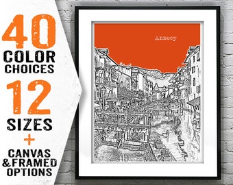 annecy France Skyline Poster Art Print Item T2758
