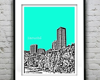Raouche Beirut Lebanon Skyline Poster Art  Avenue de Paris