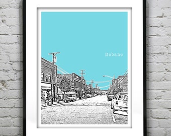 Mebane North Carolina Skyline Poster Art Print NC Version 1