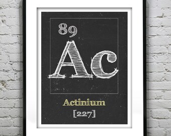 Periodic Table Actinium Poster Art Print Periodic Table of Elements Ac 89