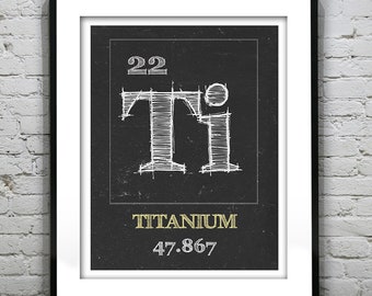 Periodic Table Titanium Poster Art Print Periodic Table of Elements Ti 22