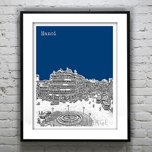 Hanoi Vietnam Poster Art Print Skyline Hanoi Old Quarter
