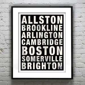 Boston Poster Subway Art Massachusetts Print MA Item T2819
