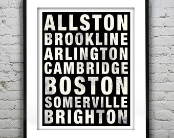 Boston Poster Subway Art Massachusetts Print MA Item T2819