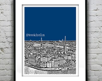 Stockholm Sweden Skyline Poster Art Print