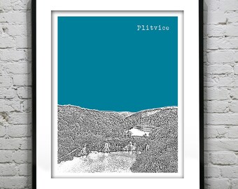 Plitvice Croatia Skyline Poster Art Print Item T5453
