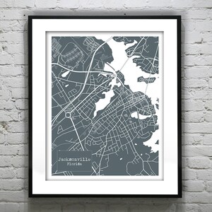 Jacksonville Florida Blueprint Map Poster Art Print Several Sizes Available FL Item T4203