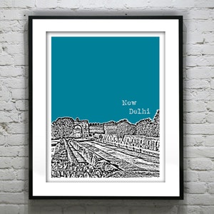 New Delhi India Poster Art Print Skyline Travel Item T4492
