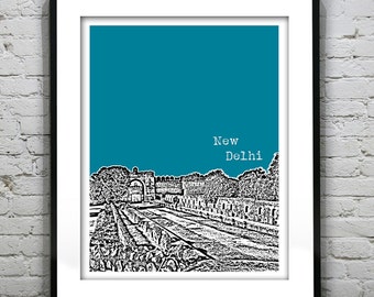 New Delhi India Poster Art Print Skyline Travel Item T4492