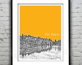The Hague Netherlands City Skyline Poster Art Print