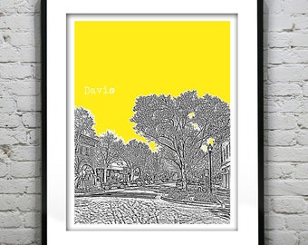 Davis California Poster Art Skyline Print Item T1264