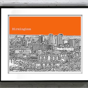 Birmingham Alabama Poster Art Print Skyline Version 3