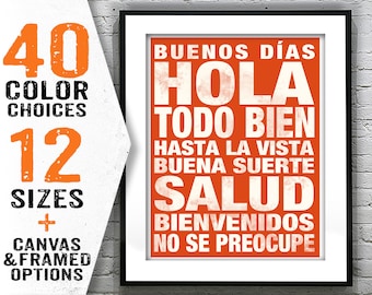Spanish Phrases Subway Wall Poster Art Print Decor Grunge Item T2918