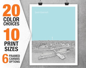 Larchmont New York Skyline Poster Art Print NY Item T5433