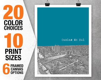 Caxias Do Sul Brazil Poster Print City Skyline Art Item T5311