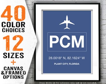 PCM Plant City Airport Aviation Poster Art Print Florida Item T4301