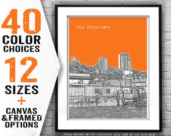 San Francisco Pier 45 Poster Art Skyline Print Item T3075