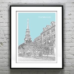 Portsmouth New Hampshire Poster Print Art Skyline NH Item T4228