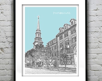 Portsmouth New Hampshire Poster Print Art Skyline NH Item T4228
